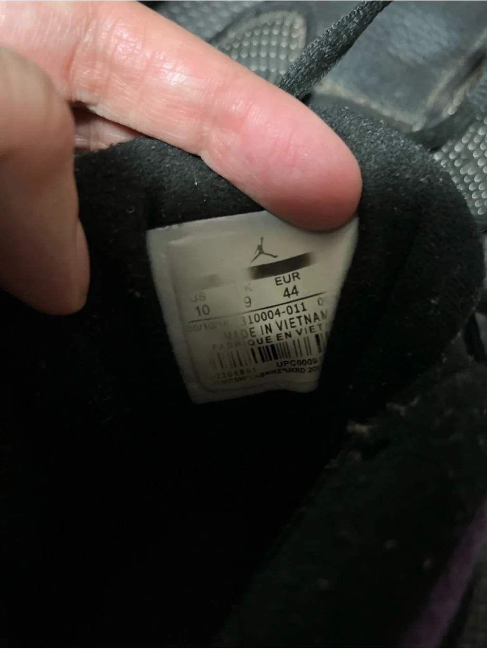 Jordan Kids Black and Purple High-Top Sneakers